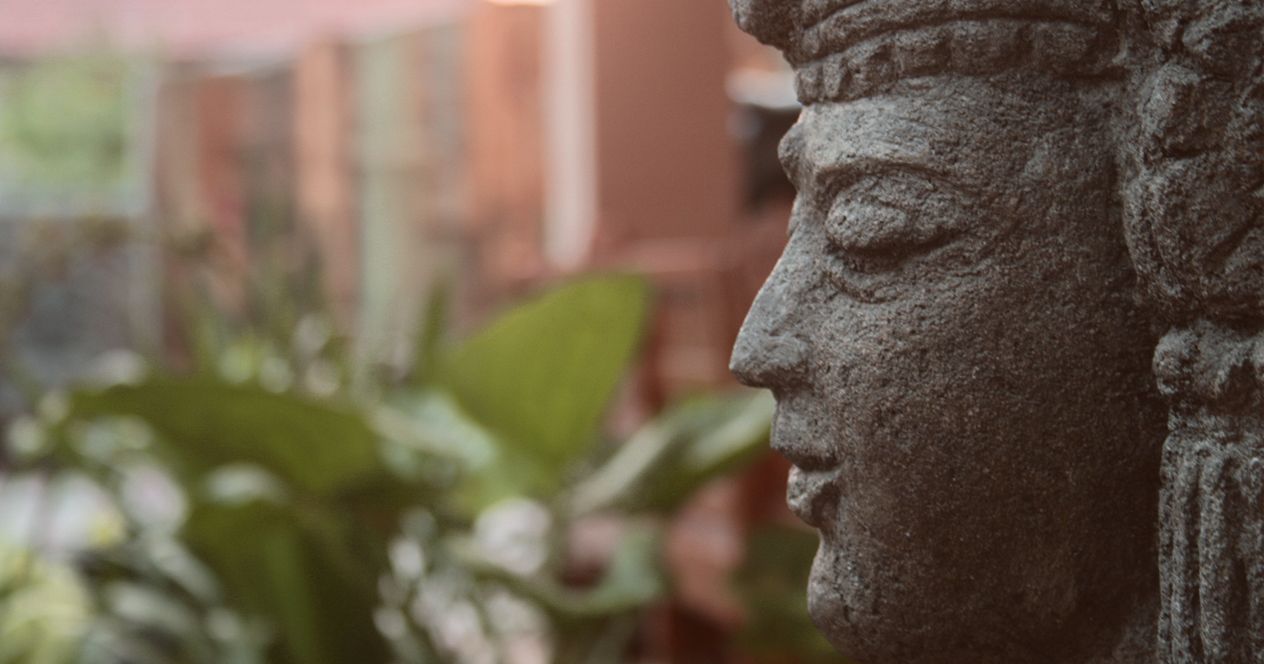 Stone sculpture in the garden